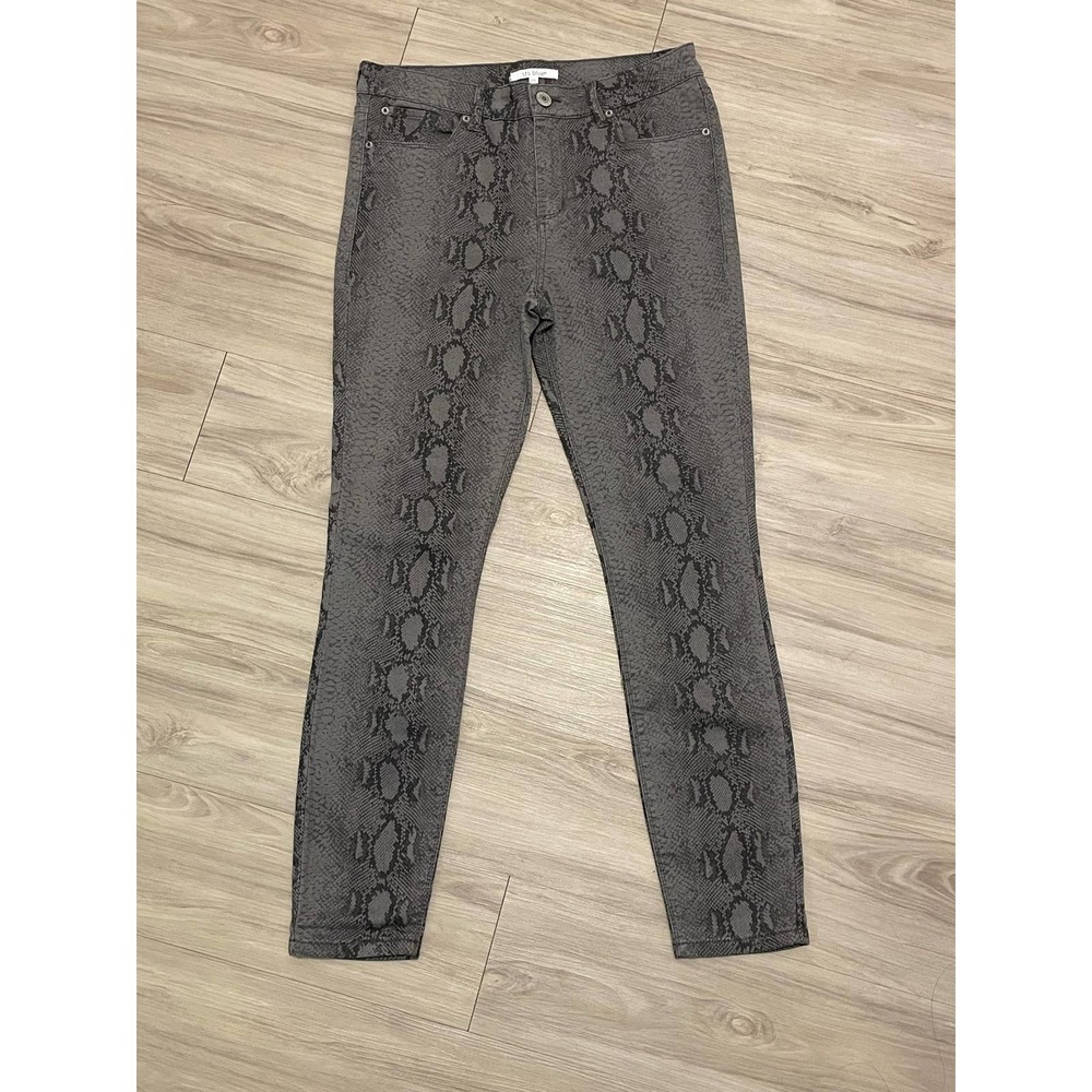 STS BLUE Ellie Skinny High Waist Snake Animal Print Jean Dark Gray Sz 29 (8)